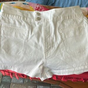 White denim shorts.  Brand new. Perfect for the summer